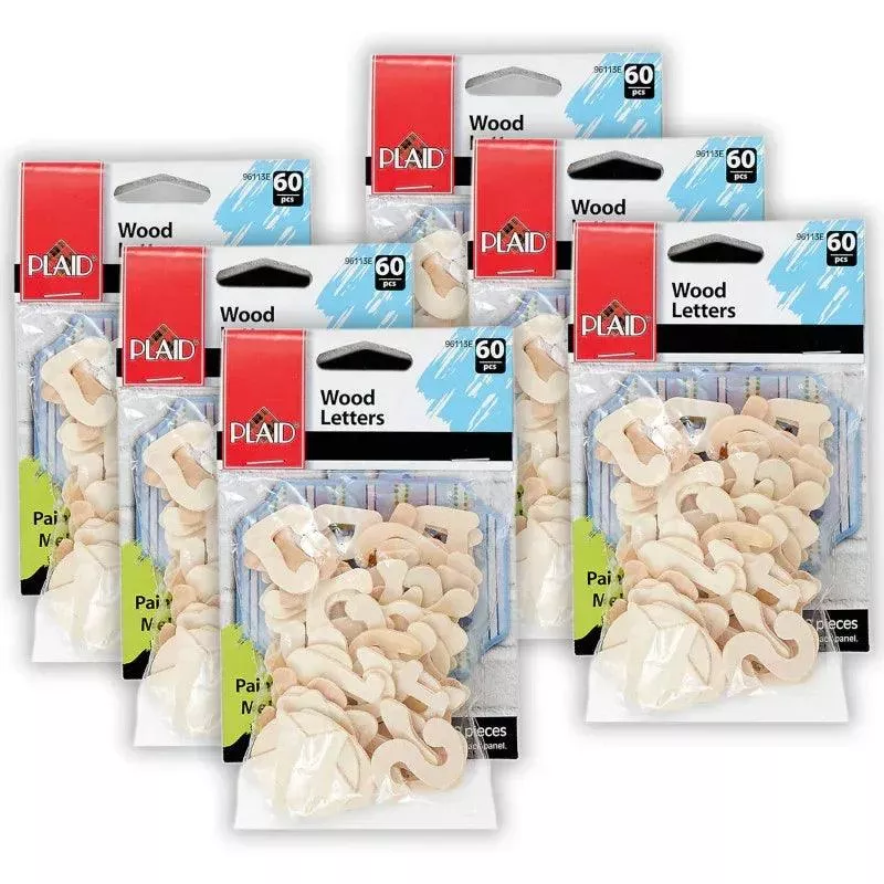 1-quot-wood-letters-60-per-pack-6-packs 1" Wood Letters, 60 Per Pack, 6 Packs