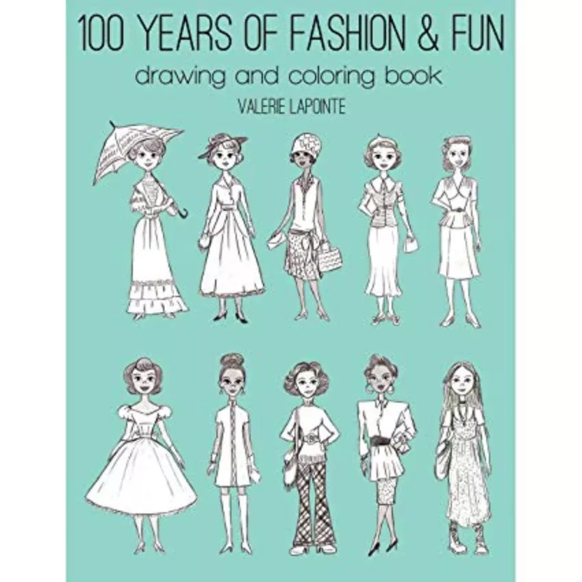 100-years-fashion-fun-coloring-book "100 Years of Fashion & Fun" Coloring Book