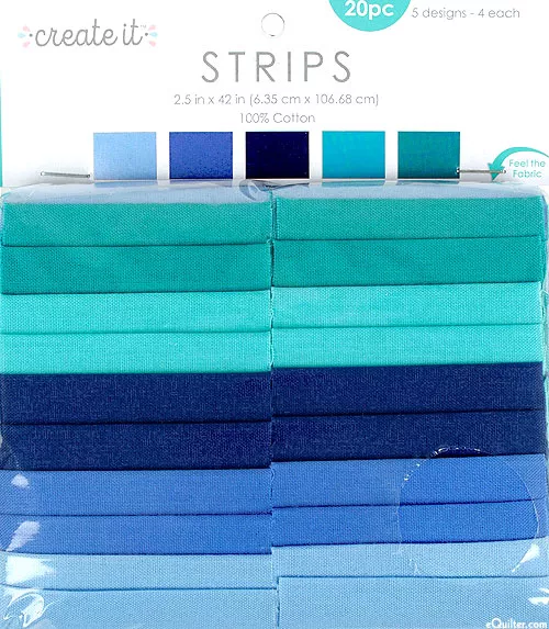 3-wishes-fabric-create-it-blue-solid-2-1-2-strips 3 Wishes Fabric Create It - Blue Solid - 2 1/2" Strips
