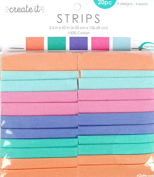 3-wishes-fabric-create-it-pastel-solid-2-1-2-strips 3 Wishes Fabric Create It - Pastel Solid - 2 1/2" Strips