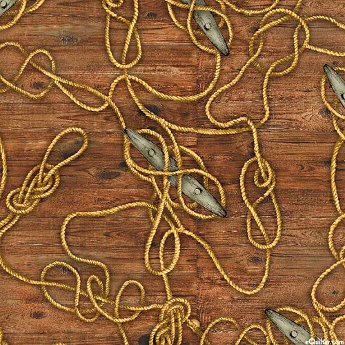 3-wishes-fabric-fair-winds-following-seas-nautical-knots-sienna-brown 3 Wishes Fabric Fair Winds & Following Seas - Nautical Knots - Sienna Brown