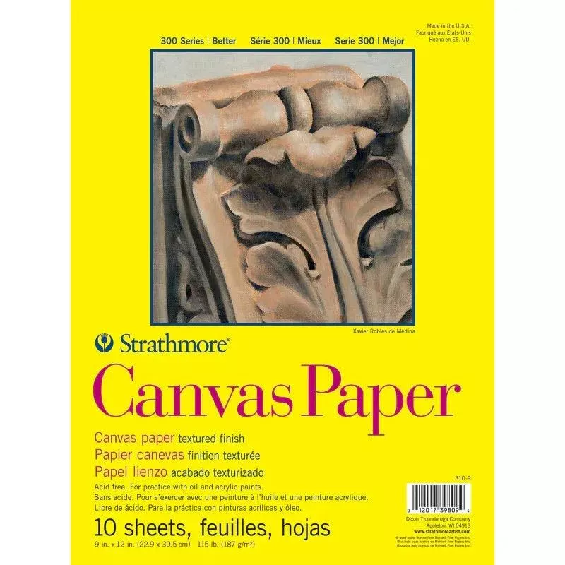 300-series-canvas-paper-pad-glue-binding-10-sheet-9x12-inch-1-coun 300 Series Canvas Paper Pad, Glue Binding, 10 Sheet, 9x12 inch, 1 Coun