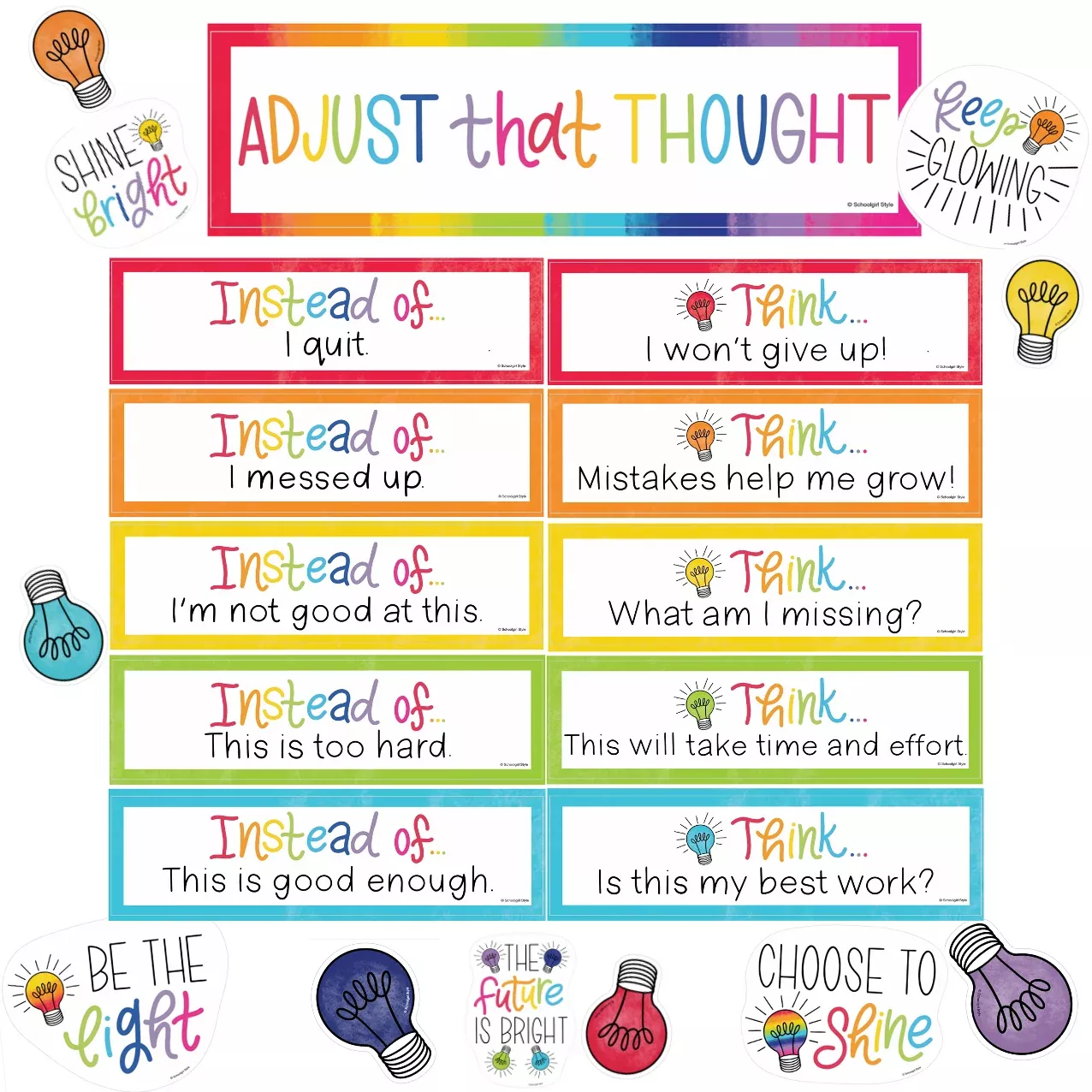 adjust-that-thought-mini-bulletin-board-set-schoolgirl-style "Adjust that Thought" Mini Bulletin Board Set|Schoolgirl Style