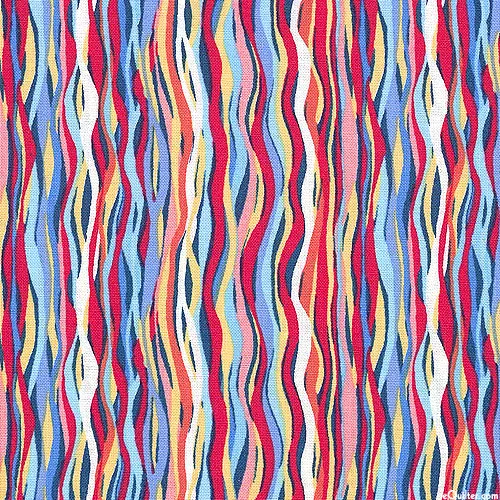 andover-fabrics-deep-blue-sea-wavy-stripe-multi Andover Fabrics Deep Blue Sea - Wavy Stripe - Multi