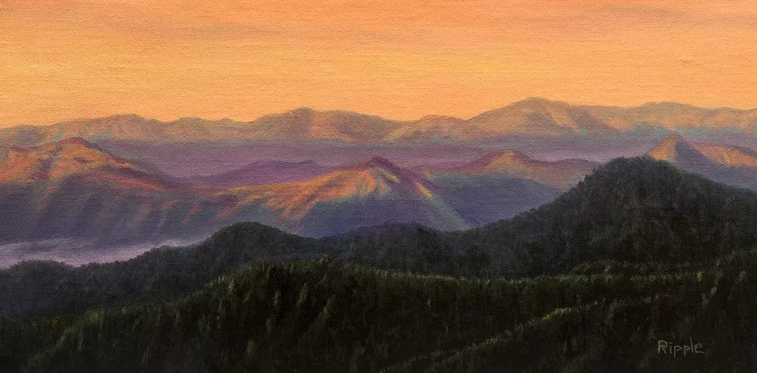 autumn-light-ridgeline-shadows-at-daybreak-original-framed-oil-painting "Autumn Light and Ridgeline Shadows at Daybreak" Original Framed Oil Painting