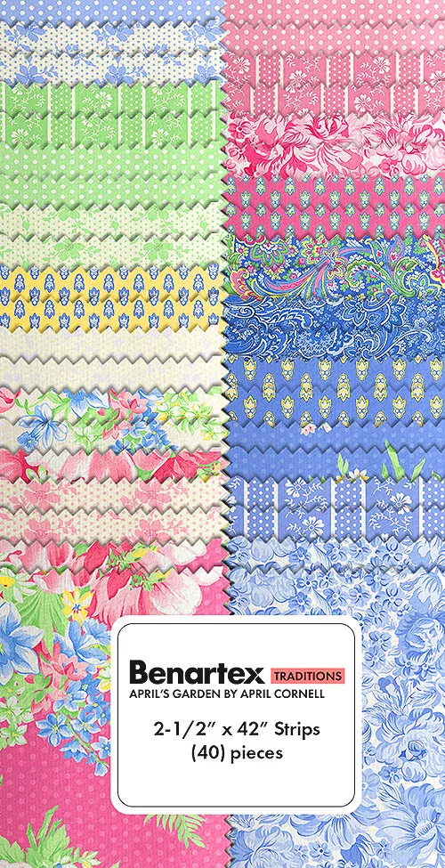 benartex-fabrics-april-s-garden-2-1-2-strips Benartex Fabrics April's Garden - 2 1/2" Strips