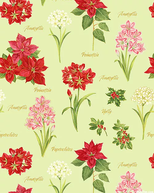 benartex-fabrics-botanical-season-winter-gardens-willow-green-gold Benartex Fabrics A Botanical Season - Winter Gardens - Willow Green/Gold
