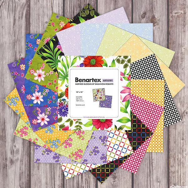 benartex-fabrics-inspired-blooms-10-squares Benartex Fabrics 'Inspired Blooms - 10" Squares