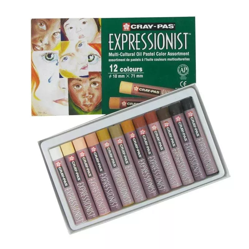 Cray-Pas Expressionist Oil Pastels, Skin Tone Assorted Colors, 12-Piec