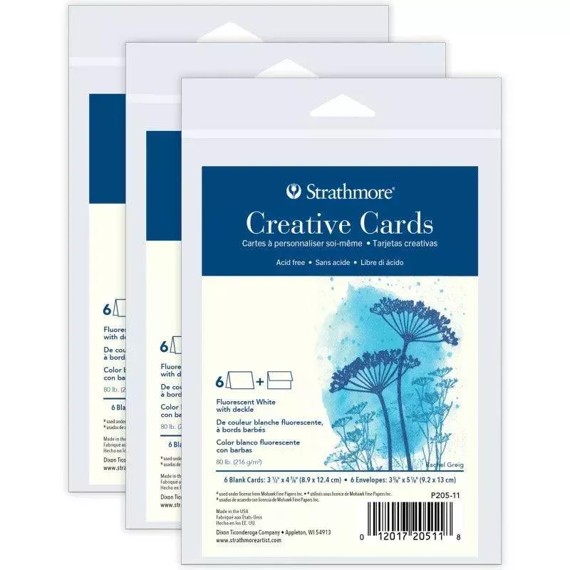 Creative Cards & Envelopes, Flourescent White with Deckle Edge, Annive