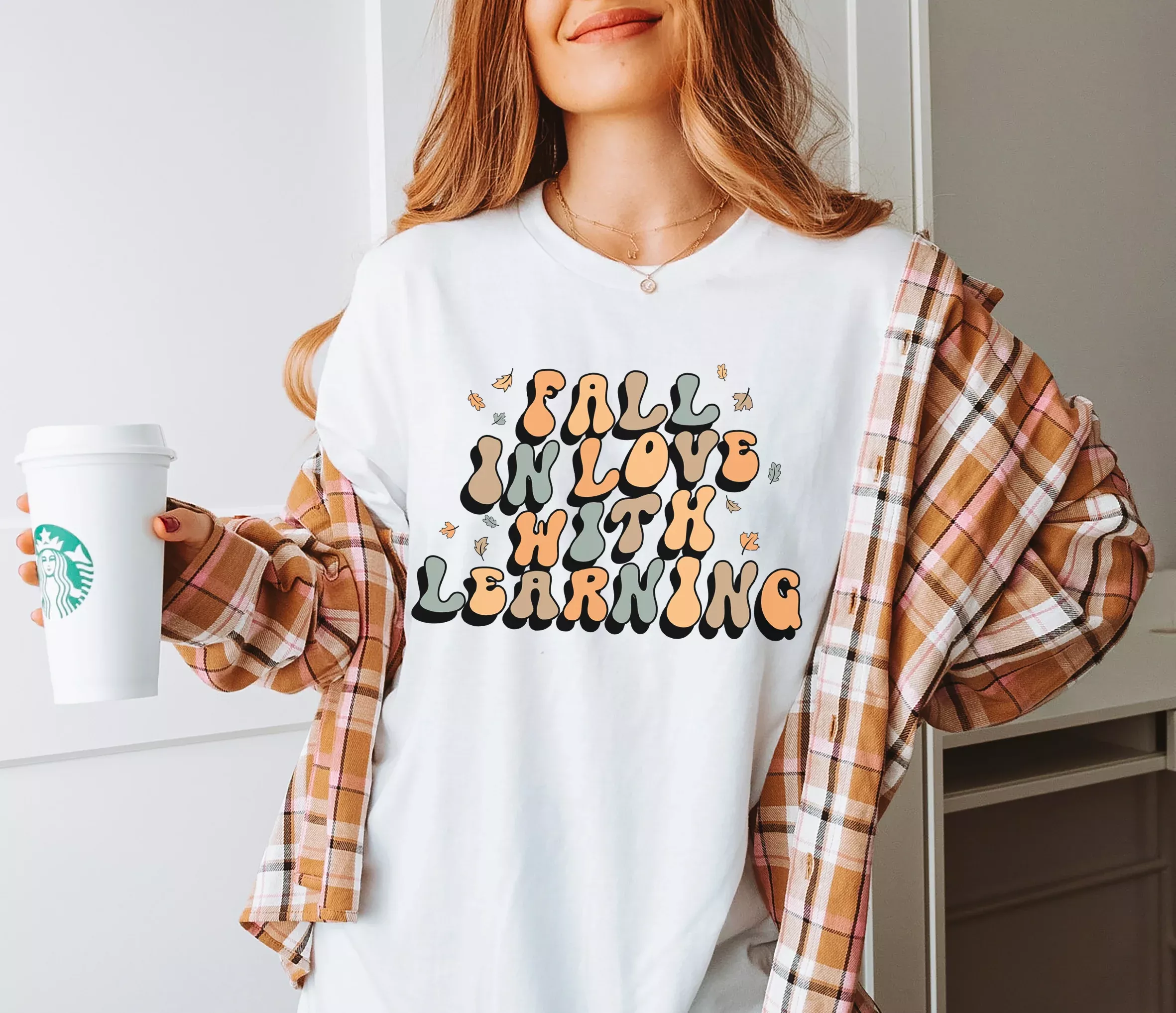 fall-in-love-with-learning-teacher-t-shirt 'Fall in Love with Learning' Teacher T-Shirt
