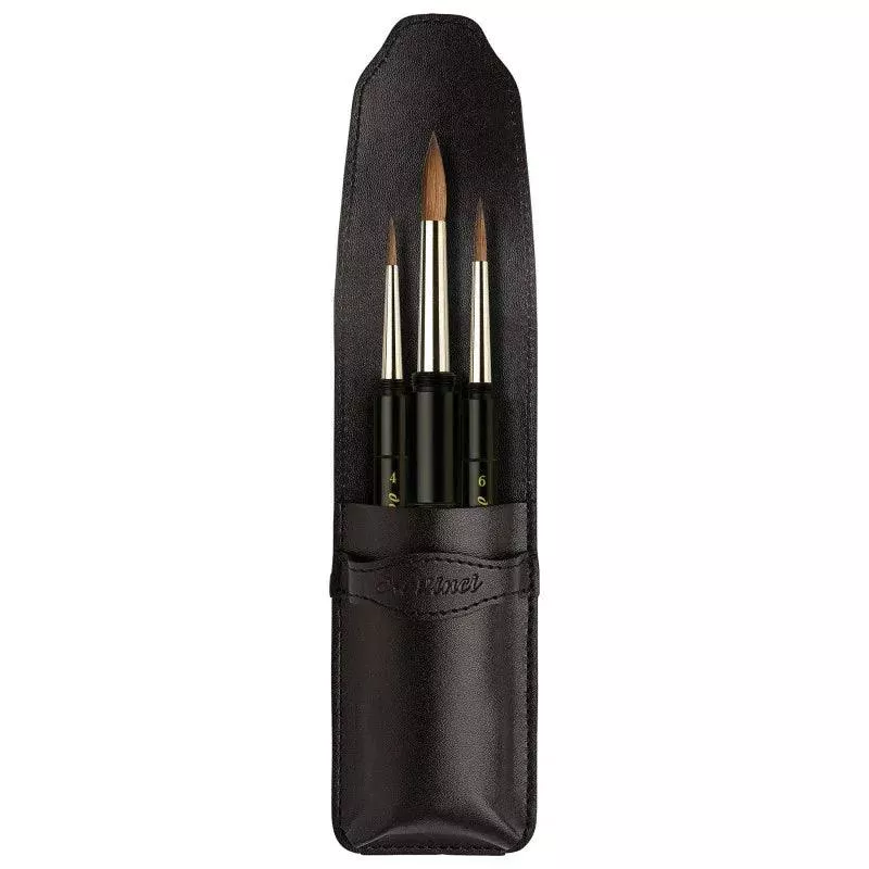MAESTRO Pocket Travel Brushes, Kolinsky Red Sable, Watercolor, Round,