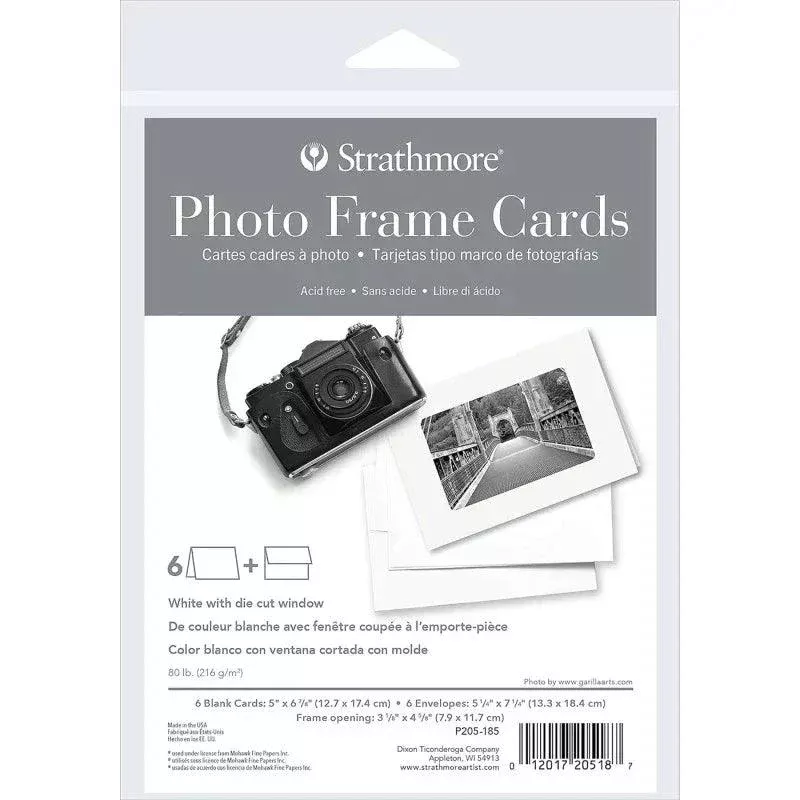 Photo Frame Cards & Envelopes, Plain Border, Full Size, 5x6.875 inch,