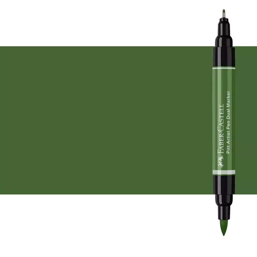 Pitt Artist Pen Dual Tip Marker, Chrome Green Opaque