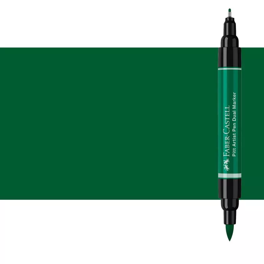 Pitt Artist Pen Dual Tip Marker, Dark Phthalo Green