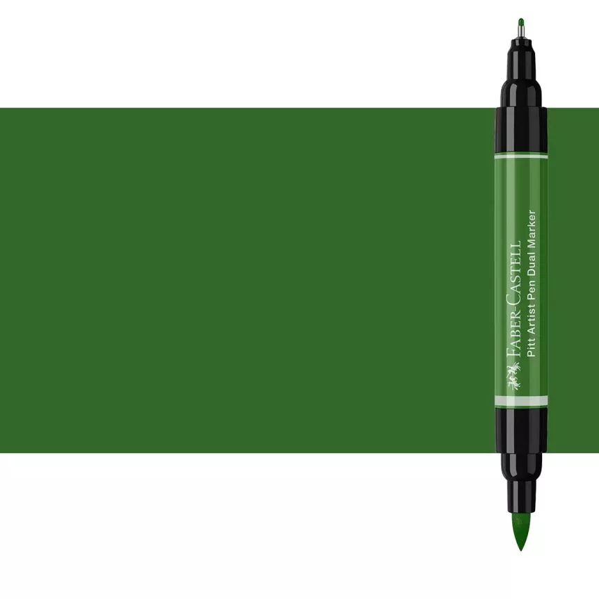 pitt-artist-pen-dual-tip-marker-permanent-green-olive Pitt Artist Pen Dual Tip Marker, Permanent Green Olive