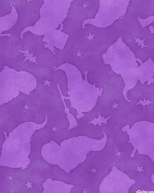 Wilmington Prints The Boo Crew - Witch Gnome Silhouettes - Thistle Purple