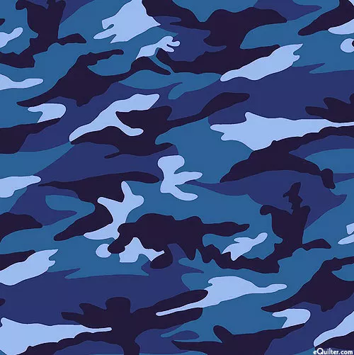 Windham Fabrics All American - USA Camo - Steel Blue