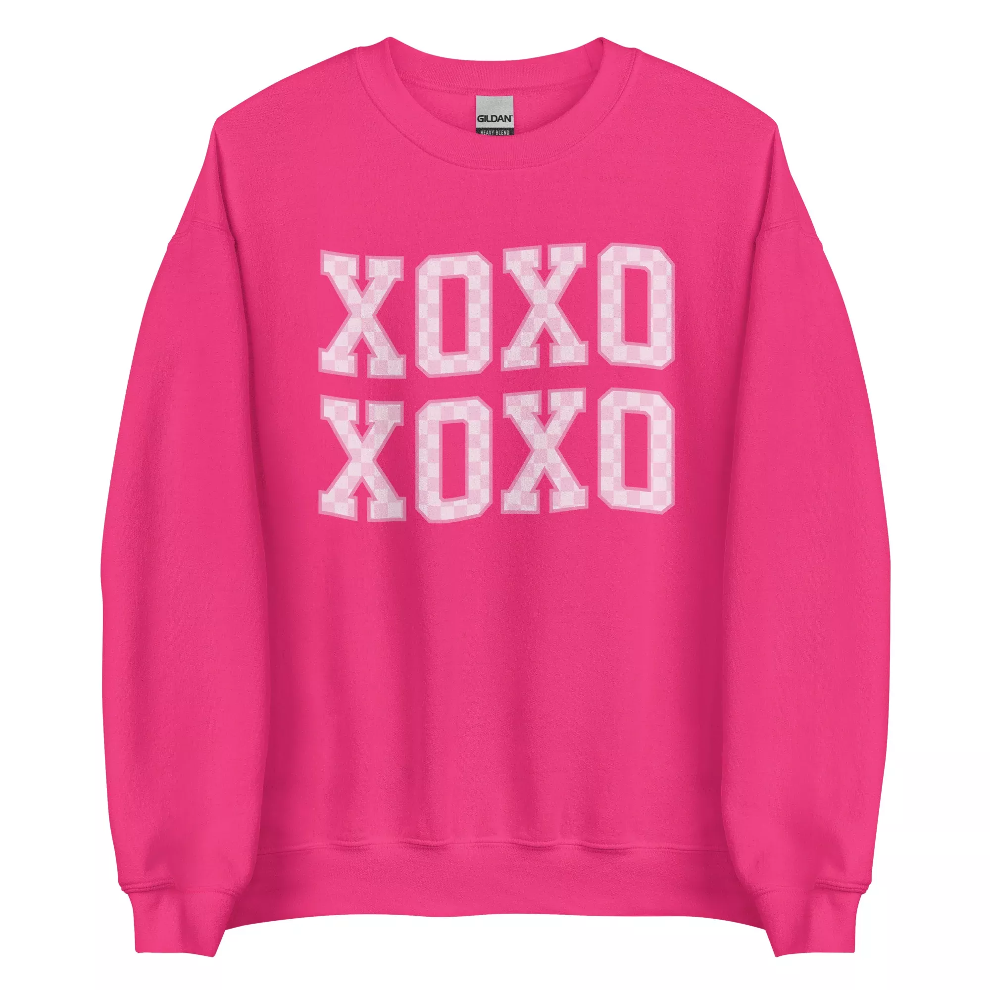 xoxo-hugs-kisses-pink-sweatshirt 'XOXO' hugs and kisses pink sweatshirt