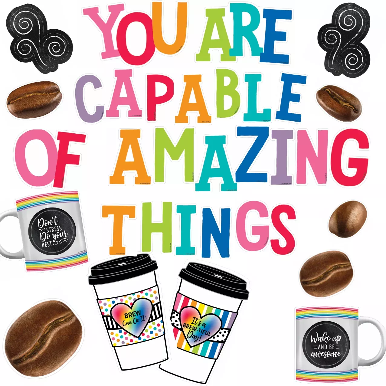 you-are-capable-amazing-things-coffee-beans-bulletin-board-set 'You are Capable of Amazing Things' Coffee Beans Bulletin Board Set